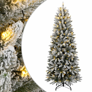 Sztuczna choinka z 300 lampkami LED, ośnieżona, 180 cm
