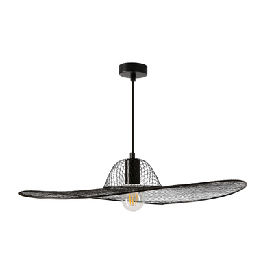 Lampa wisząca DECO designerska  – czarny klosz kapelusz – nowoczesne oświetlenie salonu i sypialni E27