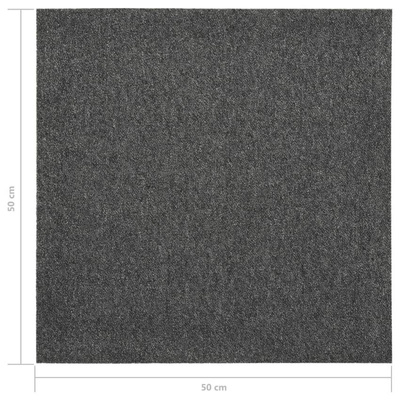 vidaXL Podłogowe płytki dywanowe, 20 szt., 5 m², 50x50 cm, antracytowe
