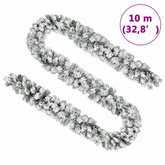 Świąteczna girlanda pokryta śniegiem, zielona, 10 m, PVC