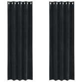Zasłony zaciemniające 2 pcs Czarny 140 x 245 cm Aksamit