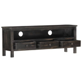vidaXL Szafka pod TV, czarna, 120 x 30 x 45 cm, lite drewno mango
