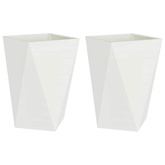 Donica 2 pcs Biały 50 x 50 x 75 cm Stal