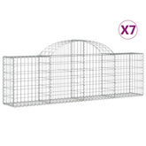 Kosze gabionowe, 7 szt, 200x30x60/80 cm, galwanizowane żelazo