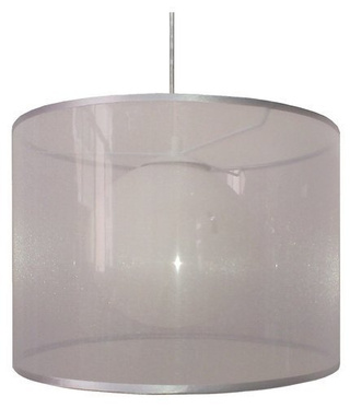 Lampa wisząca z abażurem Chicago srebrna nowoczesna pojedyncza 1xE27