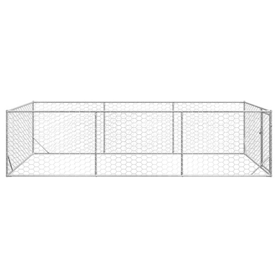 Buda dla psa na zewnątrz z drzwiami 2x4x1 m, ocynkowana stal