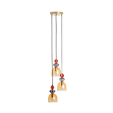 Lampa Wisząca Szklana Bursztynowa 3xE14 35cm Abruzzo Koloreno