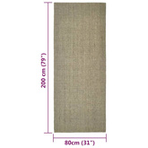 vidaXL Sizalowy dywanik do drapania, kolor taupe, 80x200 cm