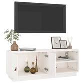 vidaXL Szafka pod TV, biała, 105x34x40 cm, lite drewno sosnowe