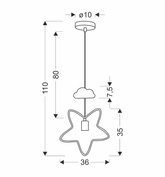 star c lampa wisząca 20w E27 iq kids czarny+biały