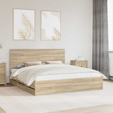 Ramka łóżka Dąb Sonoma 200 x 200 cm Drewno inżynieryjne