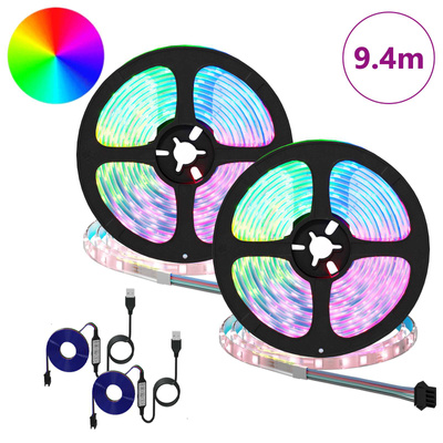 Taśma LED 2 pcs Czarny i przezroczysty 4700 mm Miedź i plastik
