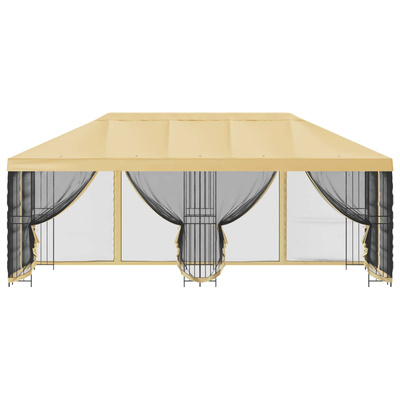 Altana z bokami 6 x 3 m kremowy Poliester i Stal 190