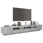 vidaXL Szafka pod TV z oświetleniem LED, szarość betonu, 260x35x40 cm