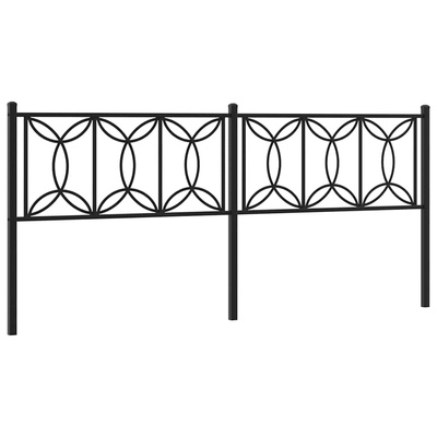 Metalowe wymienne wezgłowie, czarne, 200 cm