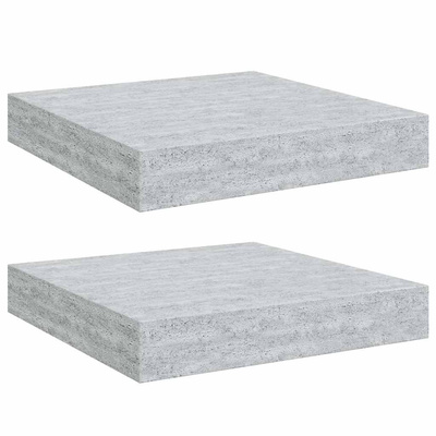 vidaXL Półki ścienne, 2 szt., szarość betonu, 23 x 23,5 x 3,8 cm, MDF