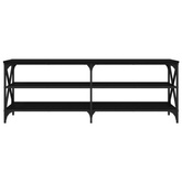 vidaXL Szafka pod TV, czarna, 140x40x50 cm, materiał drewnopochodny