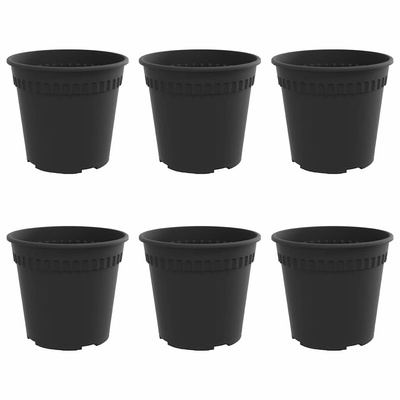 Okrągła doniczka na kwiaty 6 pcs Czarny ? 19 x 16 cm
