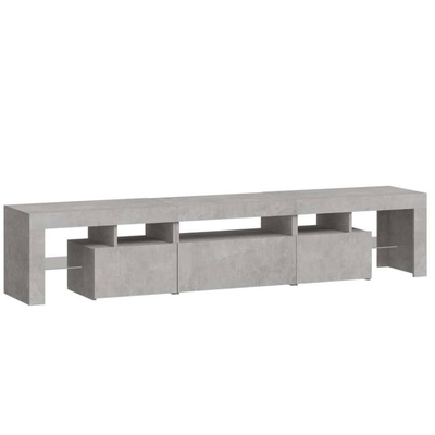 vidaXL Szafka pod TV z oświetleniem LED, szarość betonu 200x36,5x40 cm