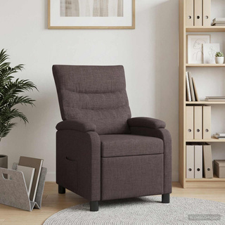 Fotel recliner Ciemny brąz tkanina