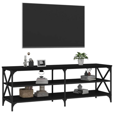 vidaXL Szafka pod TV, czarna, 140x40x50 cm, materiał drewnopochodny
