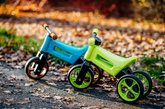 FWRider Super Sport 515760 Kolor: Lime / Limonkowy z zielonymi felgami Rowerek biegowy Jeździk 2w1 Ciche koła + Pasek do noszenia dla Rodzica