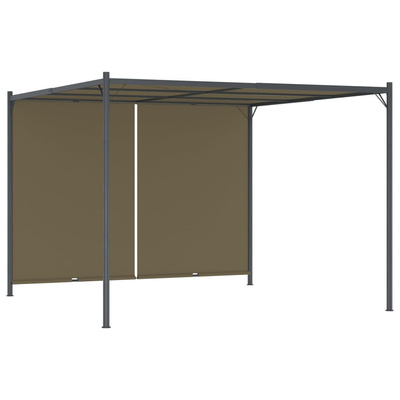 Pergola ogrodowa ze zwijanym dachem, 3x3 m, taupe, 180 g/m?