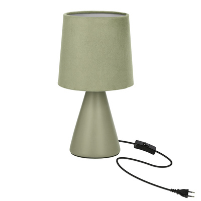 Lampka nocna Satti szarozielona ceramiczna z abażurem klasyczna E14
