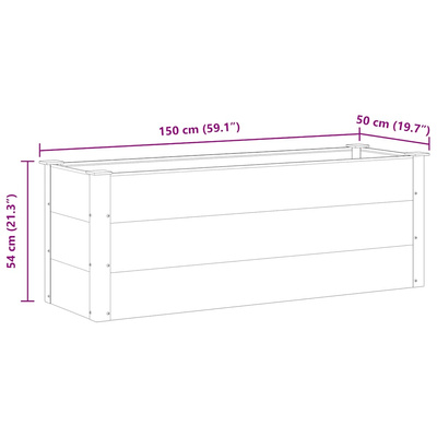 Podwyższona donica ogrodowa, WPC, 150x50x54 cm, szara