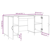 vidaXL Biurko, szarość betonu, 140x50x75 cm, materiał drewnopochodny model standard