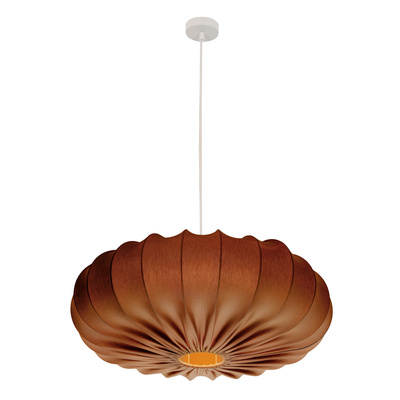 Lampa wisząca CAFEE' skandynawska - z abażurem brązowym mokka 66cm - nowoczesne oświetlenie sufitowe do salonu i jadalni E27