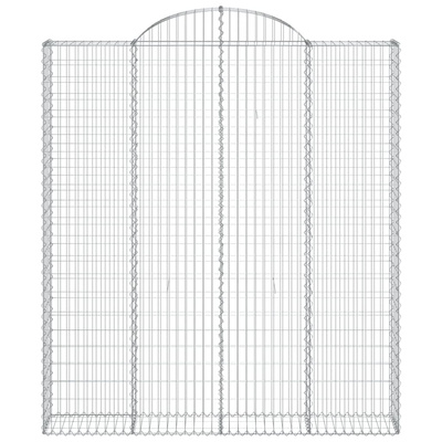 Kosze gabionowe, 5 szt, 200x30x220/240 cm, galwanizowane żelazo