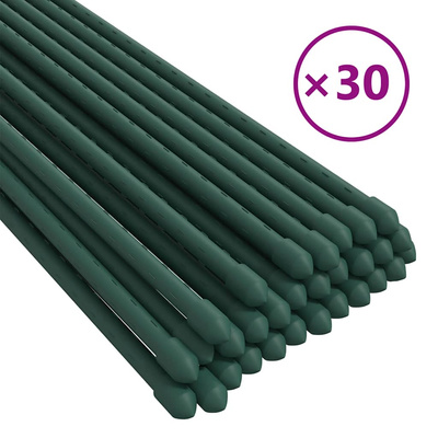 Podpórki do roślin, 30 szt., zielone, 150 cm, stalowe
