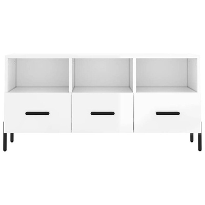 vidaXL Szafka pod TV, biała, wysoki połysk, 102x36x50 cm