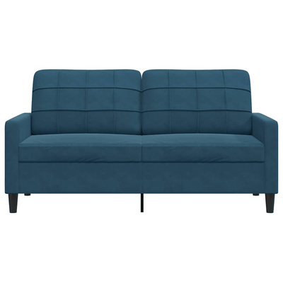 Sofa 2-osobowa, niebieski, 140 cm, tapicerowana aksamitem