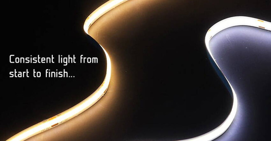 Taśma COB 12V  320LED 10W/m IP20 biała ciepła -5m
