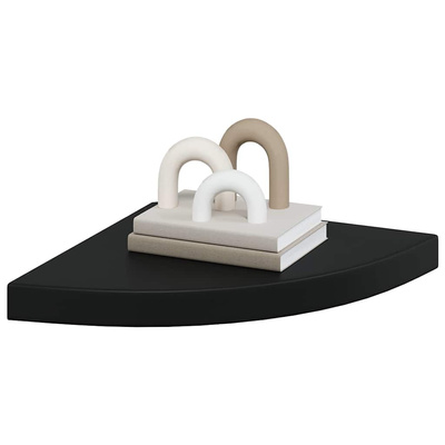 vidaXL Narożne półki ścienne, 2 szt., czarne, 35x35x3,8 cm, MDF