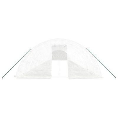 Szklarnia ze stalową ramą, biała, 100 m?, 20x5x2,3 m