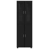 Highboard FLORIN 60 x 35 x 182 cm Czarny Drewno inżynieryjne