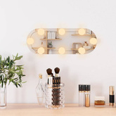 vidaXL Lustro ścienne z LED, 15x40 cm, szklane, owalne