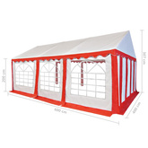 Namiot ogrodowy z PVC, 4x6 m, czerwono-biały