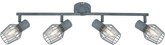 Lampa ścienna sufitowa listwa 4X40W E14 szary VIKING 94-68033