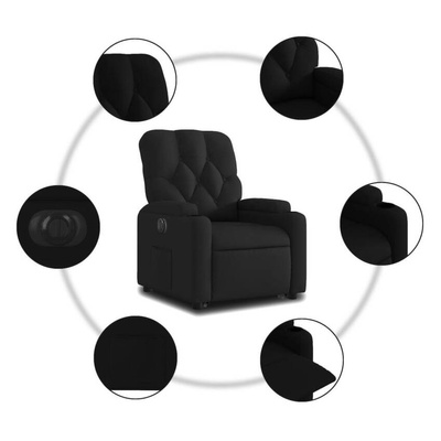 vidaXL Podnoszony fotel masujący, elektryczny, rozkładany, czarny wariant 25