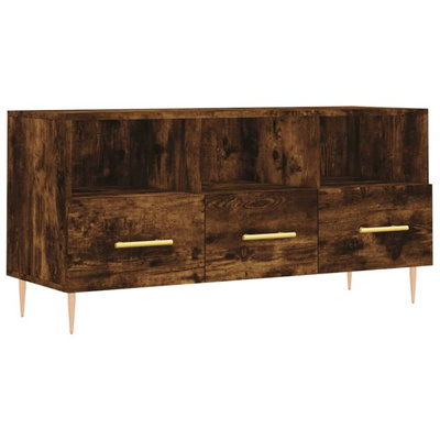vidaXL Szafka pod TV, przydymiony dąb, 102x36x50 cm wariant 6