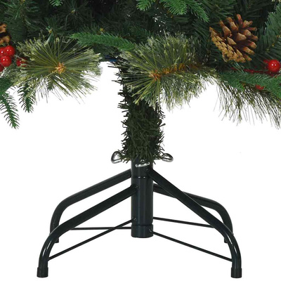 Sztuczna choinka z zawiasami Zielony 120 cm PVC, PE i Stal