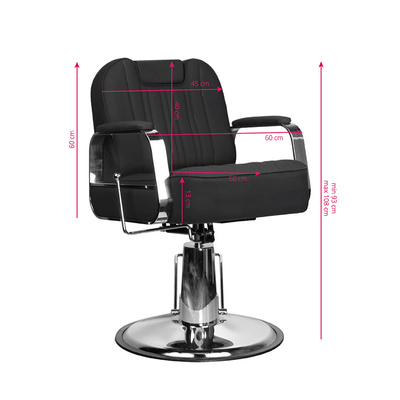 Gabbiano fotel barberski Rufo czarny 125392