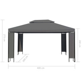 vidaXL Altana, antracytowa, 300 x 400 cm