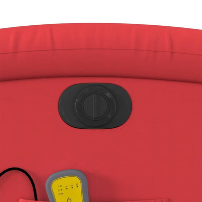 vidaXL Rozkładany fotel masujący, elektryczny, czerwony, ekoskóra