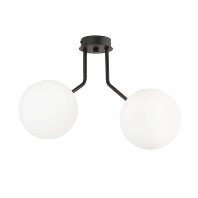 Lampa sufitowa  NOVA 2 BLACK/OPAL