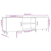 vidaXL Szafka pod TV, biała, 150x30x50 cm, materiał drewnopochodny wariant 8